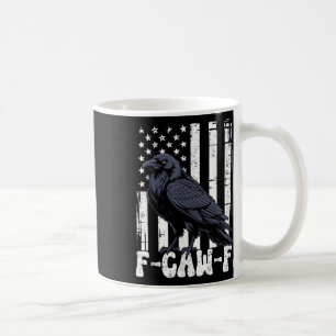 F Caw F Zwarte Kraai Zwarte Vogel Retro Usa Vlag V Koffiemok