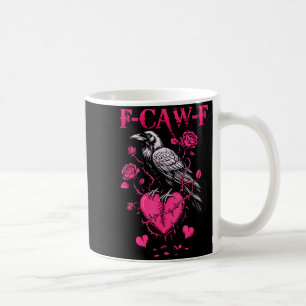 F-caw-f Zwarte Kraai Zwarte Vogel Rozen Hart Grapp Koffiemok