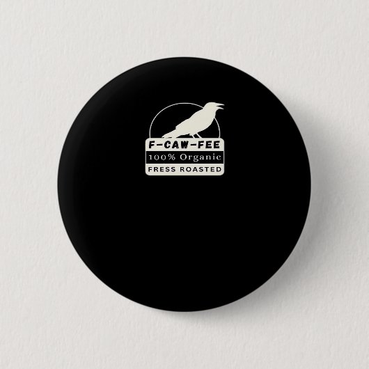 F-Caw-Fee Organic Style Klassieker Ronde Button 5,7 Cm (Voorkant)