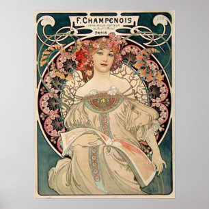 F. Champenois door Alfons Mucha - Art Nouveau Poster