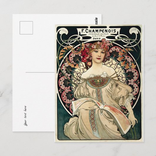 F. Champenois van Alphonse Mucha Briefkaart (Voorkant / Achterkant)