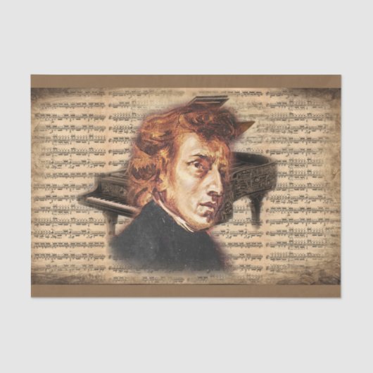 F. Chopin De Pianomeester met muziekblad Tissuepapier (Voorkant)