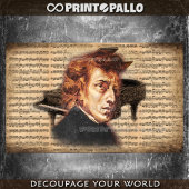 F. Chopin De Pianomeester met muziekblad Tissuepapier