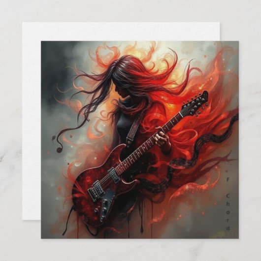 F Chord - AI Digital Art Print (Voorkant / Achterkant)