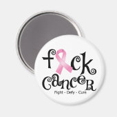 F*CK-borstkanker (roze lint) Magneet (Voorkant / Achterkant)