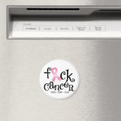 F*CK-borstkanker (roze lint) Magneet (Insitu (Vaatwasser))
