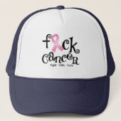 F*CK-borstkanker (roze lint) Trucker Pet (Voorkant)