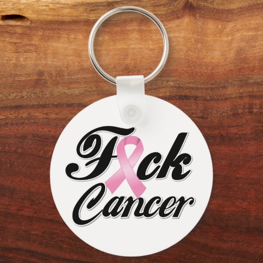 F*CK Breast Cancer Shirten Sleutelhanger (Voorkant)