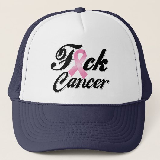 F*CK Breast Cancer Shirten Trucker Pet (Voorkant)