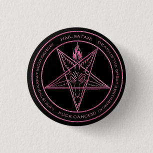 F*CK CANCER! Baphometpin Ronde Button 3,2 Cm