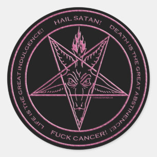 F*CK CANCER! Baphometsticker Ronde Sticker