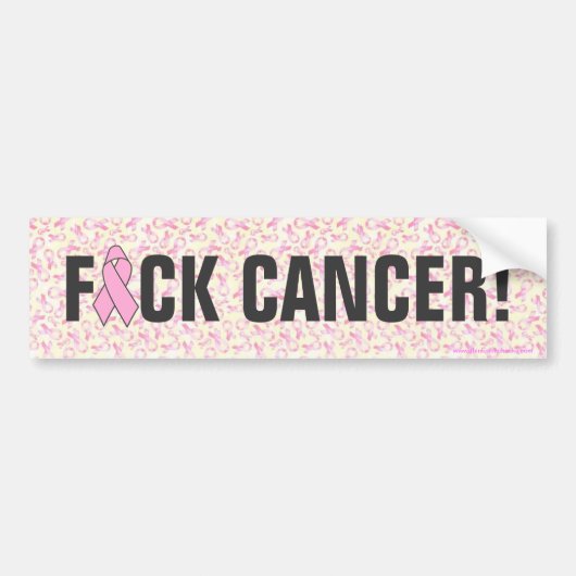 "F*CK CANCER" Breast Cancer Bumperstickers (Voorkant)
