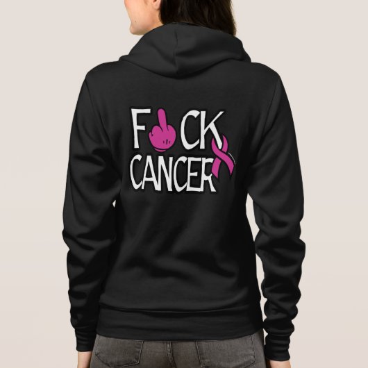 F#CK CANCER... Breast kanker Hoodie (Achterkant)