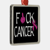 F#CK CANCER... Breast kanker Metalen Ornament (Rechts)