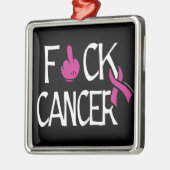 F#CK CANCER... Breast kanker Metalen Ornament (Links)
