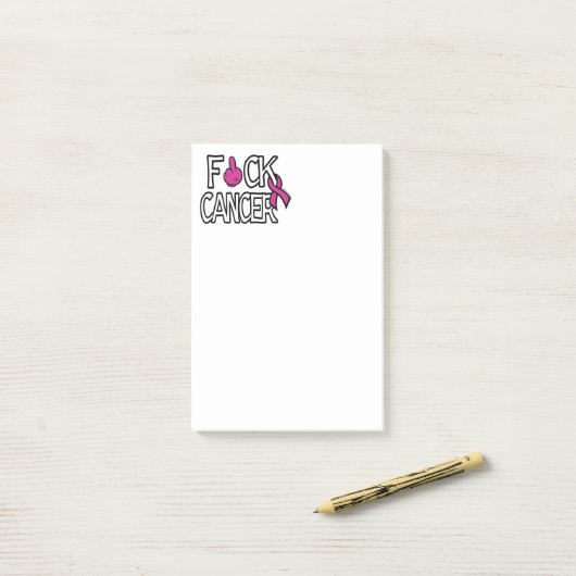 F#CK CANCER... Breast kanker Post-it® Notes (Op bureau)