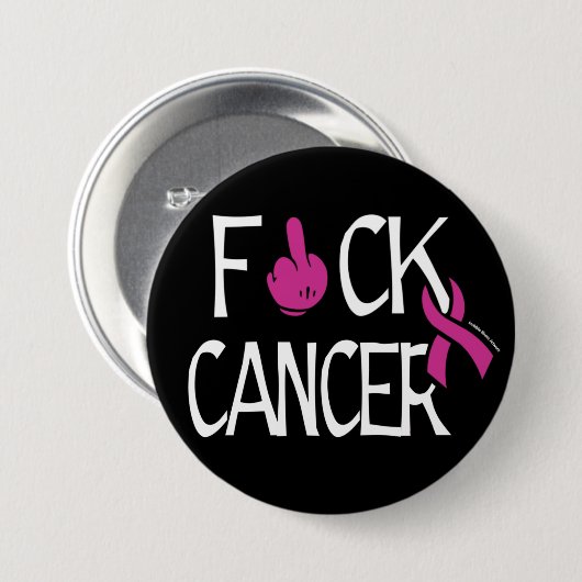 F#CK CANCER... Breast kanker Ronde Button 7,6 Cm (Voorkant /achterkant)