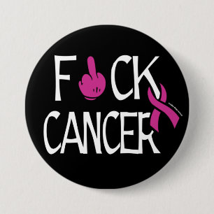 F#CK CANCER... Breast kanker Ronde Button 7,6 Cm