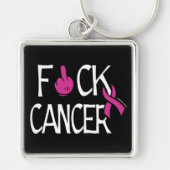 F#CK CANCER... Breast kanker Sleutelhanger (Voorkant)