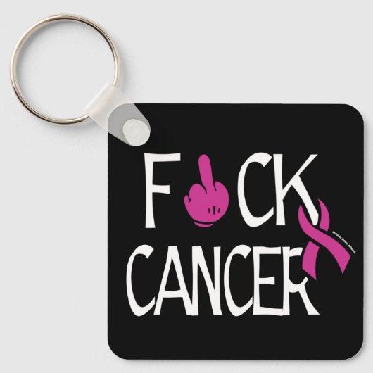 F#CK CANCER... Breast kanker Sleutelhanger (Voorkant)