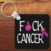 F#CK CANCER... Breast kanker Sleutelhanger (Voorkant)