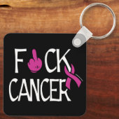 F#CK CANCER... Breast kanker Sleutelhanger (Achterkant)