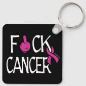 F#CK CANCER... Breast kanker Sleutelhanger (Achterkant)