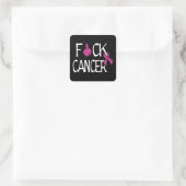 F#CK CANCER... Breast kanker Vierkante Sticker (Tas)