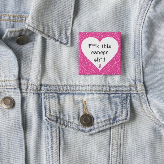 F*ck Cancer Pin Vierkante Button 5,1 Cm (In situ)