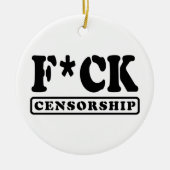 F*CK CENSUUR KERAMISCH ORNAMENT (Voorkant)