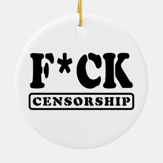 F*CK CENSUUR KERAMISCH ORNAMENT (Achterkant)