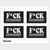 F*CK CENSUUR RECHTHOEKIGE STICKER (Vel)