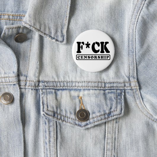 F*CK CENSUUR RONDE BUTTON 5,7 CM (In situ)