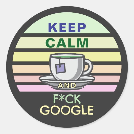 F*CK GOOGLE RONDE STICKER (Voorkant)