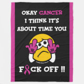 F#CK OFF... Breast kanker Fleece Deken (Voorkant)