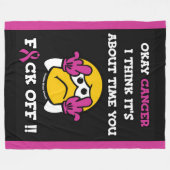 F#CK OFF... Breast kanker Fleece Deken (Voorkant (Horizontaal))