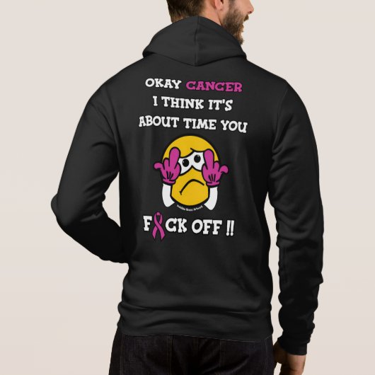 F#CK OFF... Breast kanker Hoodie (Achterkant)