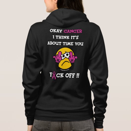 F#CK OFF... Breast kanker Hoodie (Achterkant)