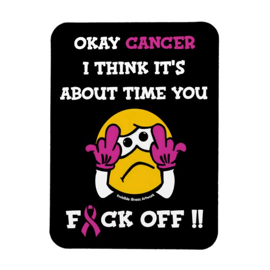 F#CK OFF... Breast kanker Magneet (Verticaal)