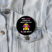 F#CK OFF... Breast kanker Ronde Button 7,6 Cm (In situ)