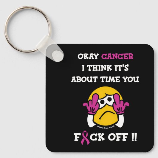 F#CK OFF... Breast kanker Sleutelhanger (Voorkant)
