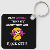 F#CK OFF... Breast kanker Sleutelhanger (Achterkant)