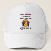F#CK OFF... Breast kanker Trucker Pet (Voorkant)