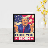 F%ck U Biden Grappige Trump Kaart (Gele Bloem)
