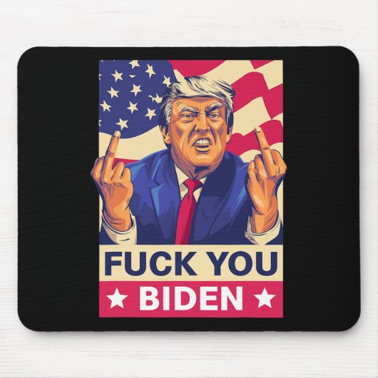 F%ck U Biden Grappige Trump Muismat (Voorkant)