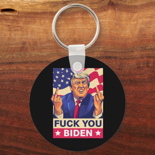 F%ck U Biden Grappige Trump Sleutelhanger (Voorkant)