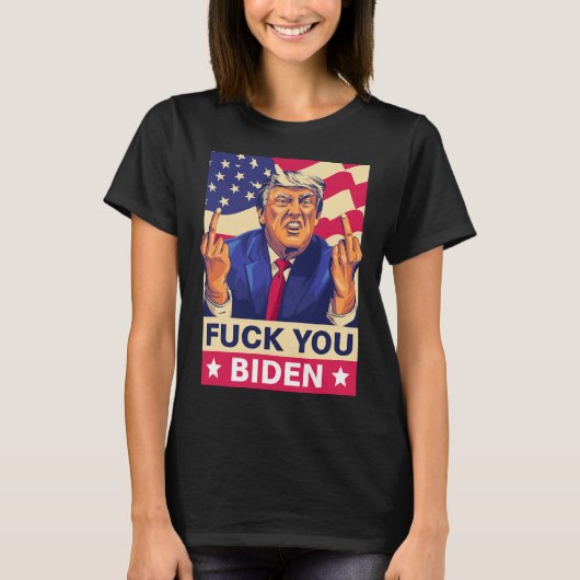 F%ck U Biden Grappige Trump T-shirt (Voorkant)