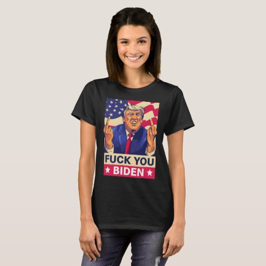 F%ck U Biden Grappige Trump T-shirt (Voorkant volledig)