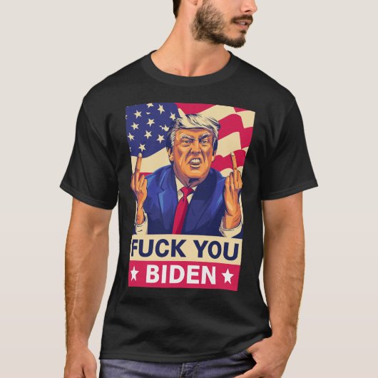 F%ck U Biden Grappige Trump T-shirt (Voorkant)