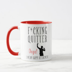 F*cking Quitter Oops Ik bedoel Happy Pensioen - Mok